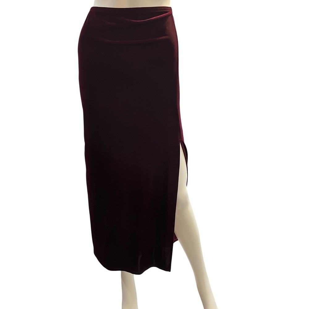 Crushed Velvet Skirt Irresesiant Magenta Pull On Maxi Whimsigoth Fairy Grunge